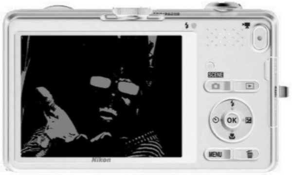 picture of the observer in a camera screen